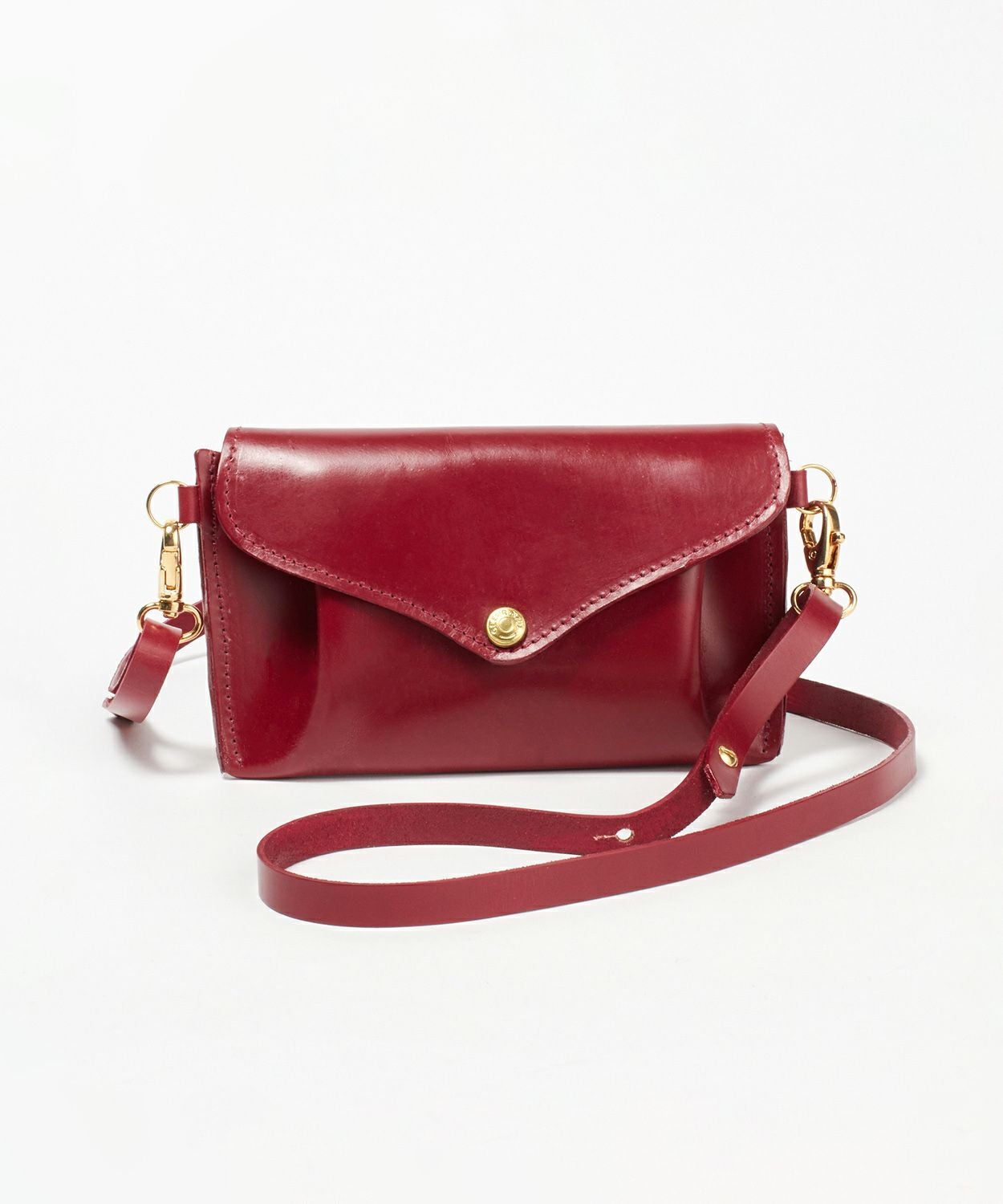 【美品】 GLEN グレンロイヤル 【ブライドル レザー サッチェル バッグ】レッド ショルダー バッグ 鞄 s2602032 GLENROYAL（グレンロイヤル） サッチェルバッグ/13インチ/ボルドー
