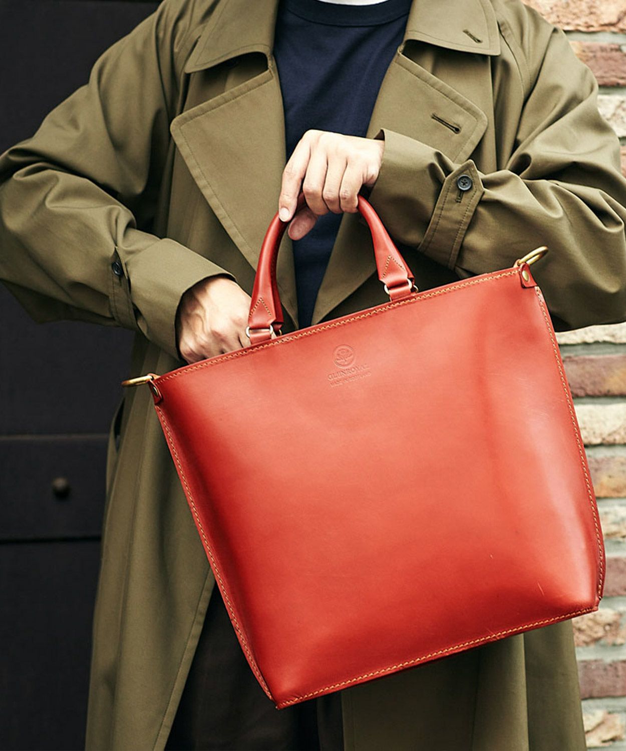 【美品】 GLEN グレンロイヤル 【ブライドル レザー サッチェル バッグ】レッド ショルダー バッグ 鞄 s2602032 GLENROYAL（グレンロイヤル） サッチェルバッグ/13インチ/ボルドー